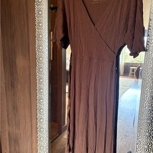Indigo Luna * Elegant Brown Wrap Dress